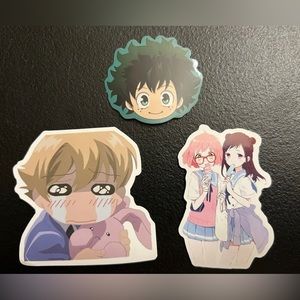 Anime Sticker Assorted Lot of 3- My Hero Academia, Ouran High School Host Etc.